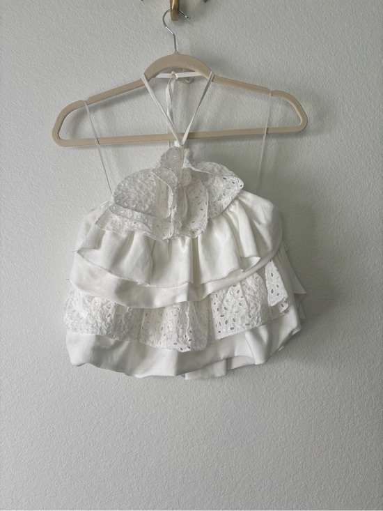 Tops - White Ruffled Halter Sundress
